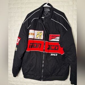 Fashion Nova Racing Jacket - Black & Red - Size 2XL